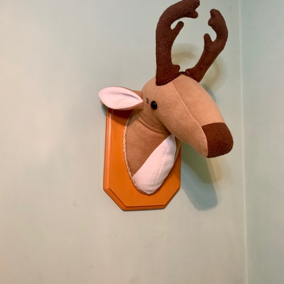 Handmade Stuffed Animal Deer Head for Nursery - Picture 3 of 5